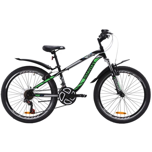 Велосипед ST 24" Discovery FLINT AM Vbr с крылом Pl 2020 (черно-зеленый ) (OPS-DIS-24-164)