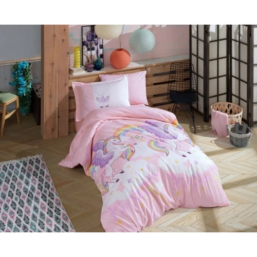 Комплект постільної білизни Hobby Poplin Magical поплін полуторний рожевий (58061_1,5)