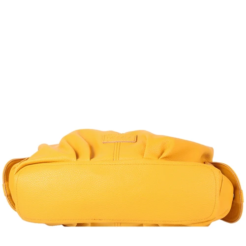 Женская сумка хобо Laskara желтая (LK-10239-yellow): Тип ручки С двумя ручками, Длинная ручка