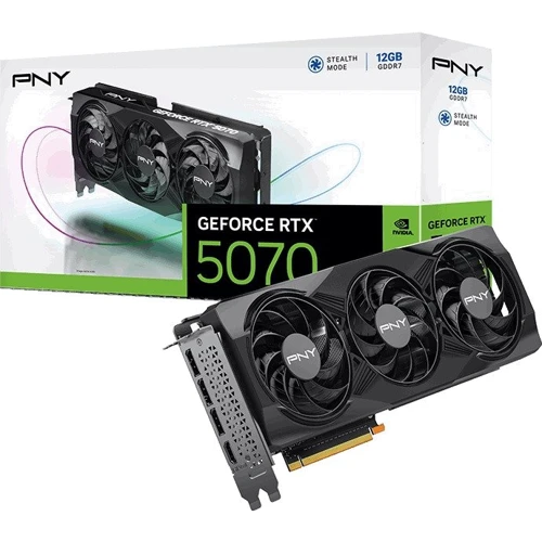 Відеокарта PNY GeForce RTX 5070 Overclocked Triple Fan (VCG507012TFXPB1-O): Обсяг пам'яті, Гб 12