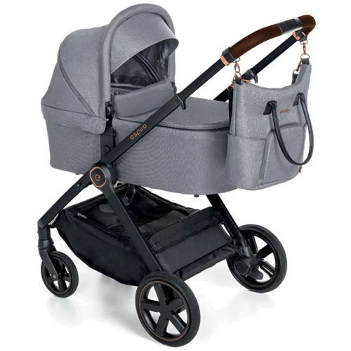 Универсальная коляска 2 в 1 Espiro Only 107 Gray Center (black&rosegold frame)