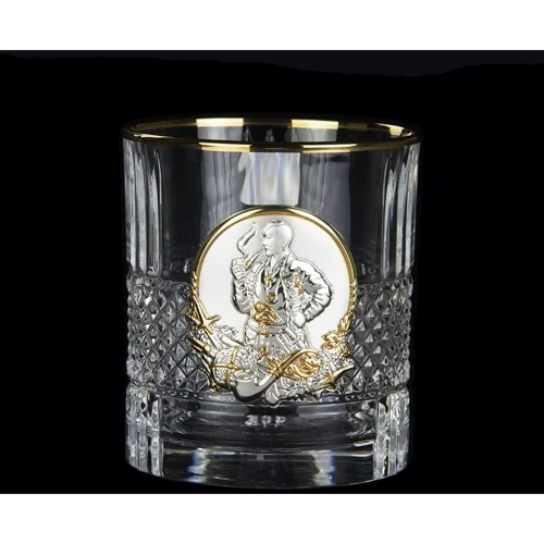 Набор для виски Boss Crystal Гербовый с казаками 7 предметов серебро, золото, хрусталь (B7KOZ1GG) фото 7
