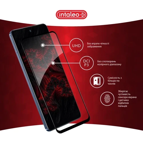 Intaleo Tempered Glass Full Glue Black for Infinix Hot 50 5G: Цвет черный