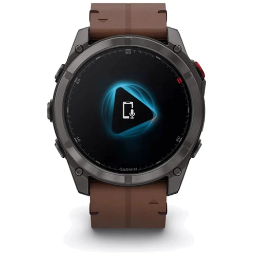 Смарт-часы Garmin Fenix 8 Pro AMOLED 51mm Sapphire Carbon Grey DLC Titanium with Chestnut Leather Band (010-03199-40)