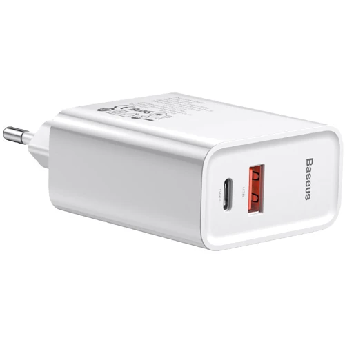 Зарядний пристрій Baseus Wall Charger USB-C and USB PPS Quick Charge 30W White (CCFS-C02): Кількість USB-портів 2