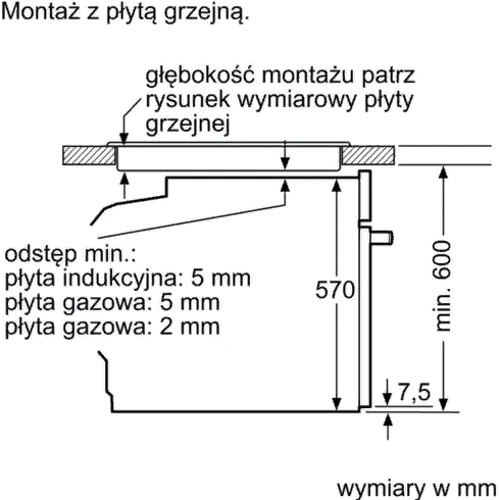 Духовой шкаф электрический Bosch HBT537FB0: Размеры 59.5х59.4х54.8 см