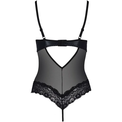 Боди с открытой грудью North Body black 6XL/7XL - Passion Exclusive