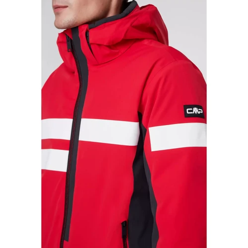 Горнолыжная куртка CMP Man Jacket Zip Hood (31W0107-C580) 52 красная с капюшоном: Размер 52
