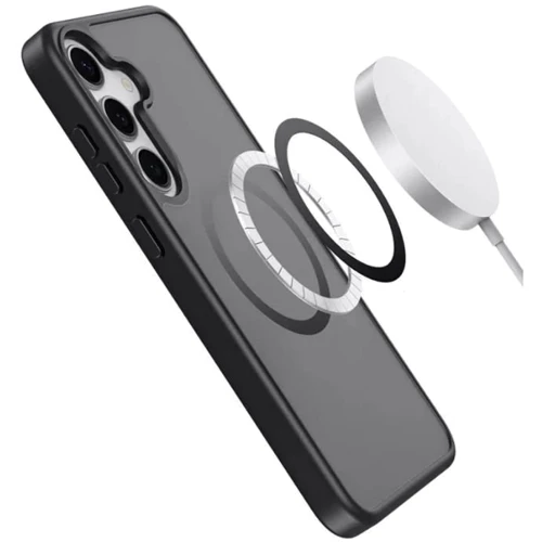 Чохол для телефона Mobile Case TPU+PC Металеві кнопки з MagSafe Colorful Black для Samsung S921 Galaxy S24: Матеріал TPU (термополиуретан) и поликарбонат