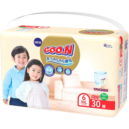 Трусики-подгузники GOO.N Premium Soft для детей 15-25 кг, 6 (XXL), 30 шт фото 8