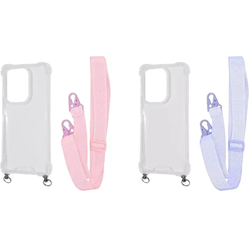 Аксессуар для смартфона WAVE Clear Case with Strap Pink Sand for Xiaomi Redmi Note 13 Pro 4G / Poco M6 Pro 4G: Материал TPU (термополиуретан) и поликарбонат