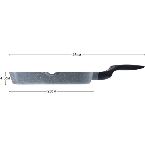 Сковорода гриль Fissman La granite зі знімною ручкою 28x4.5 см (4628): Діаметр, см 28