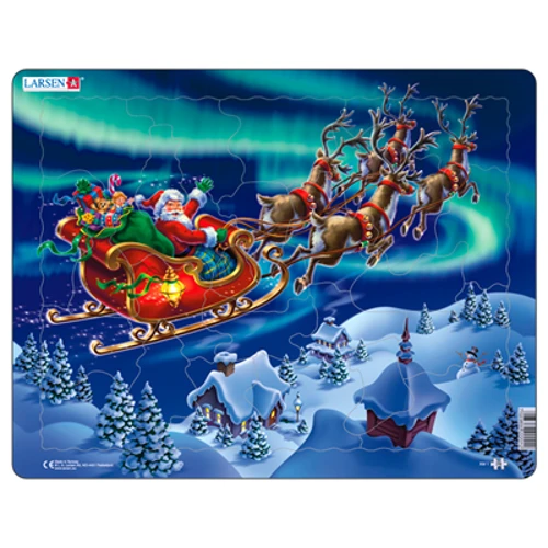 Пазл-вкладыш Larsen "Дед Мороз и северное сияние", серия МАКСИ (XM1): Производитель Larsen