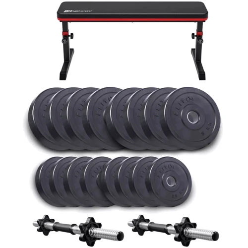 Скамья для жима и пресса Набор Elitum Titan гантели 2х31кг со скамьей HS-1025 Pro (00-G00000325)