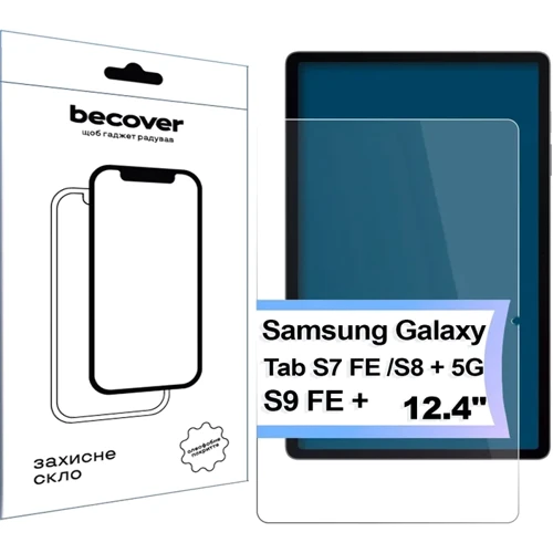Аксесуар для планшетних ПК BeCover Tempered Glass Matte Anti-Glare для Samsung Galaxy Tab S7 FE/S8 Plus/S9 FE Plus (713441): Колір прозорий