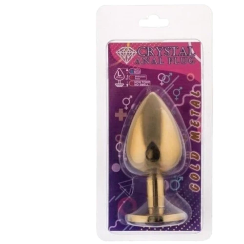 Анальная пробка, Gold Heart Sapphire, L