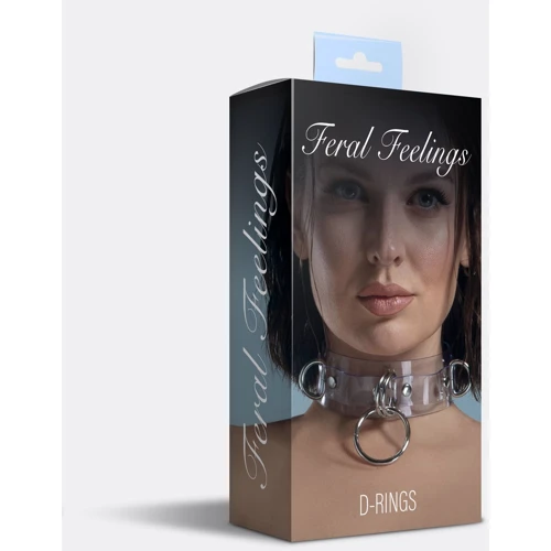 Ошейник для фиксации Feral Feelings - D-Rings Trasparent
