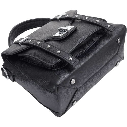 Женская сумка-сэтчел Der Flinger черная (SHIDF4019-black): Тип ручки Со съемным ремнем, Плечевой ремень, Короткая ручка