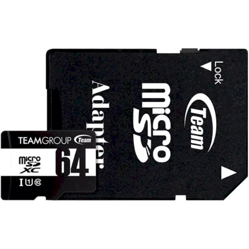 Карта памяти Team 64GB microSDXC Class 10 UHS-I + adapter (TUSDX64GCL10U03)