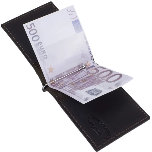 Мужской зажим для денег DNK Leather коричневый (DNK-Pocket-money-col-F): Материал Натуральная кожа