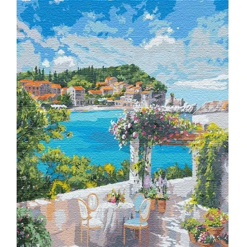 Картина по номерам Идейка КНО12834 Завтрак у моря (big), 50x65 см