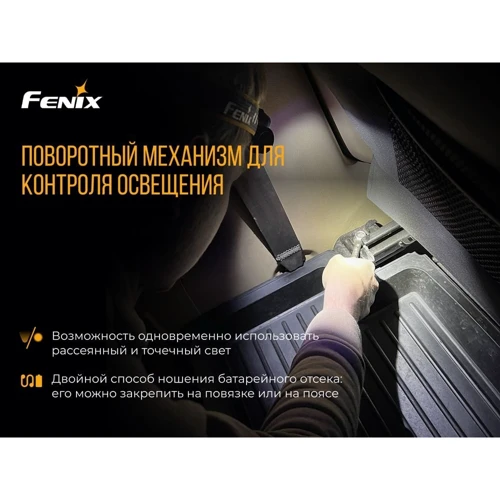 Фонарь туристический Fenix HP30R V2.0: Световой поток, лм 3000