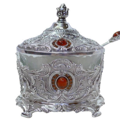 Сервировка стола Сахарница с ложкой Изумруд (h 11см 175 мл) (466-1200)