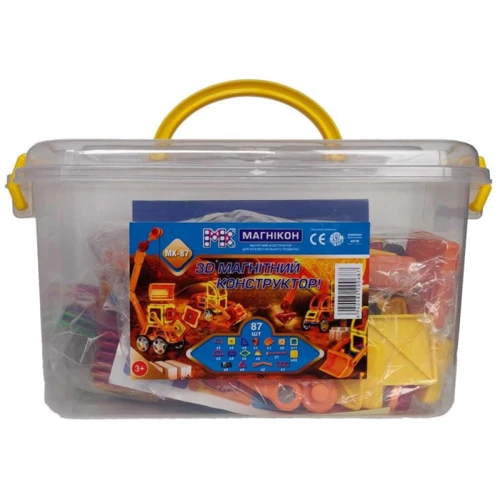 Магнитный конструктор МАГНІКОН, 87 деталей Plastic box (MK-87)