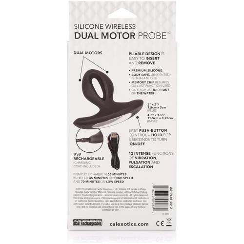 CalExotic Wireless Dual Motor Probe анальная пробка с вибрацией, 7.5x5 см