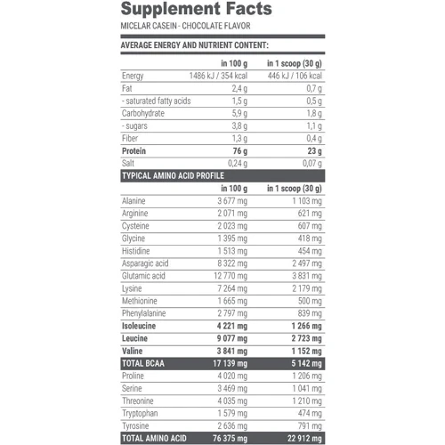 Протеин Extrifit Micelar Casein 2000 g /66 servings/ Vanilla: Вид Казеины