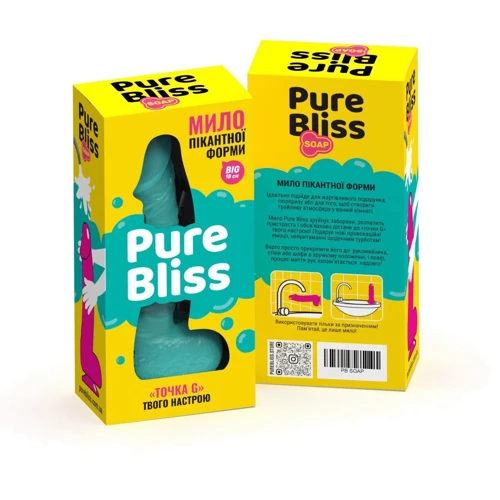 Крафтове мило-член з присоскою Pure Bliss MINI Turquoise, натуральне