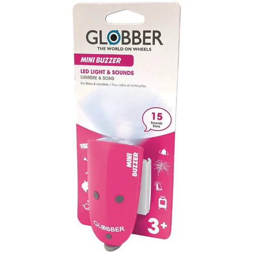 Сигнал звуковий та світловий Globber Mini Buzzer, рожевий