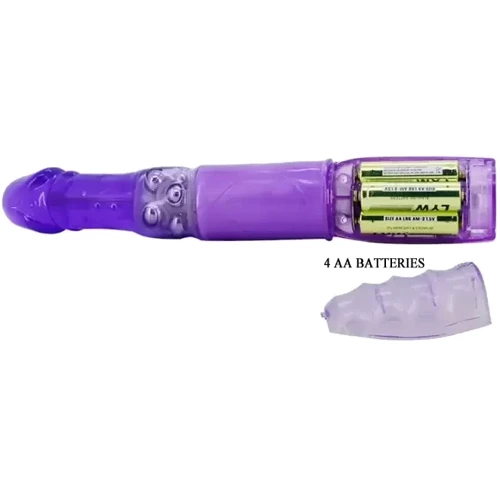 Вибратор с стимулятором клитора и функцией ротации BAILE - Travel partner Purple (BW-020236R)