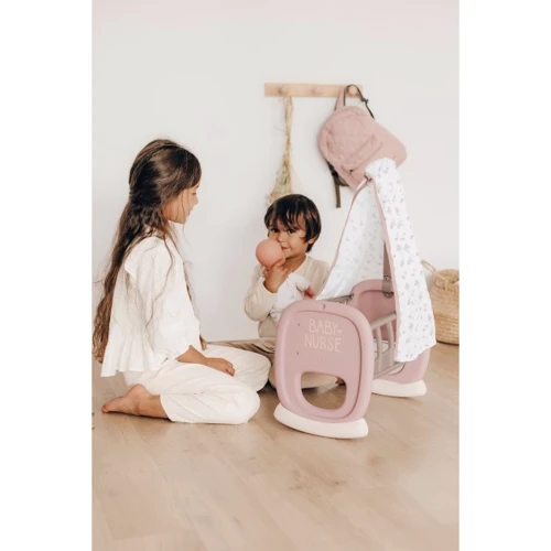 Колиска Smoby Toys Baby Nurse з балдахіном Рожевий (220373) фото 6