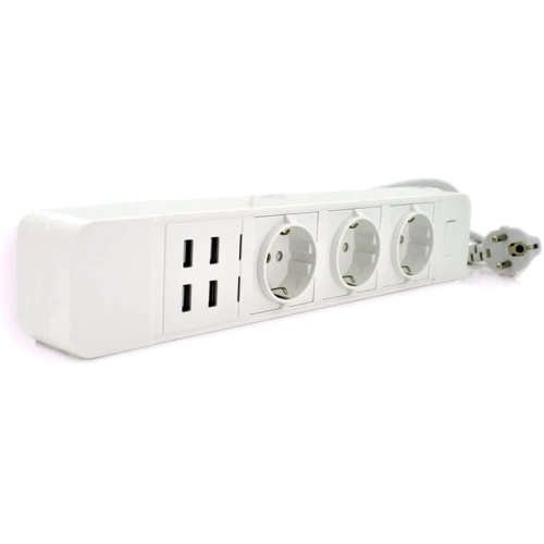 Сетевой фильтр Voltronic WiFi (ТВ-Т09/17464) 3 розетки, 4 USB, 2 м, White