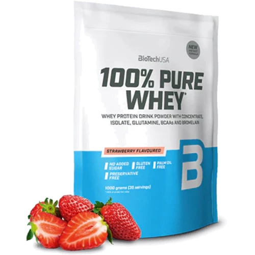 Протеин BioTechUSA 100% Pure Whey 1000 g / 35 servings / Strawberry