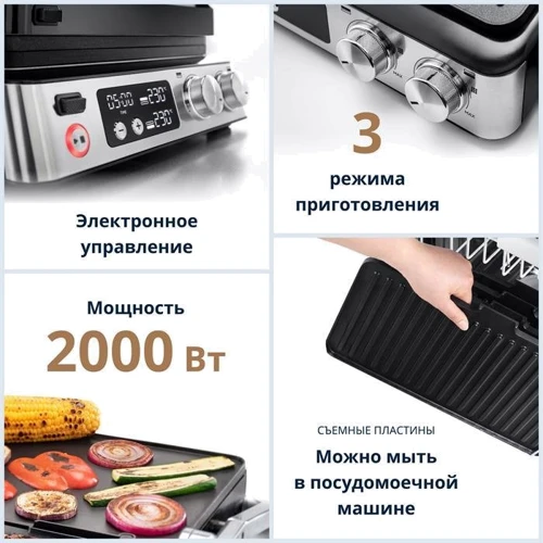 Электрогриль DeLonghi CGH 920 D: Тип управления Электронное