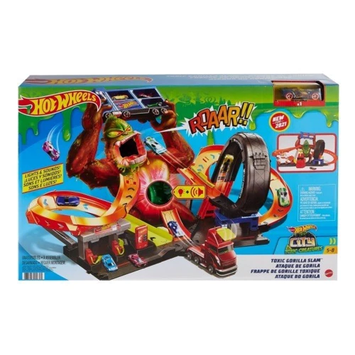 Игровой набор Нападение токсической гориллы Hot Wheels
