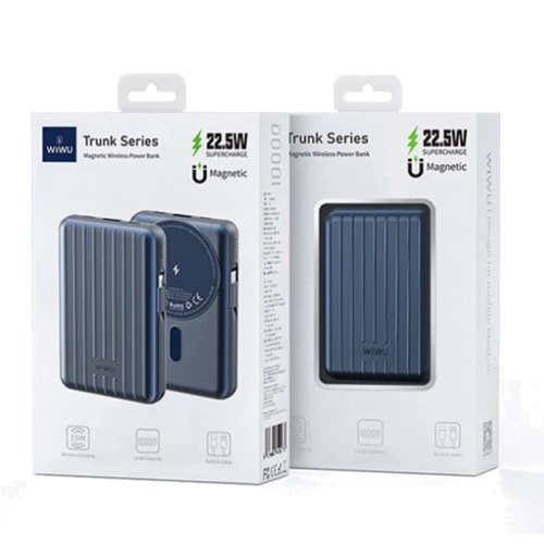 Внешний аккумулятор WIWU Power Bank 5000mAh 22.5W Trunk Magnetic Wireless Blue (PP02) фото 8