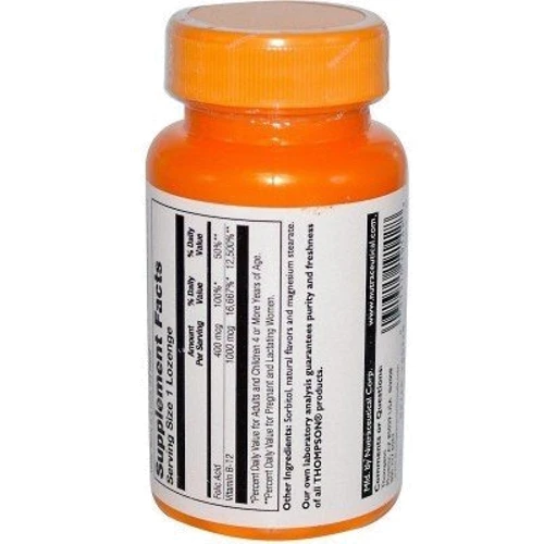 Thompson Vitamin B12 1000 mcg 30 Lozenge Вітамін B12 таблетки для розсмоктування натуральний аромат вишні: Тип вітамін B