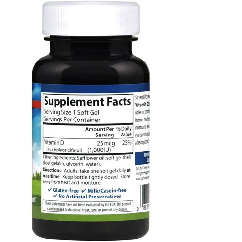 Carlson Labs Vitamin D3 1000 IU Витамин D3 100 мягких капсул: Тип Витамин D