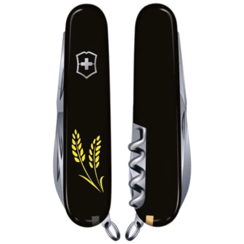 Мультитул Victorinox Climber Ukraine 91мм/14 функций/черный /Колоски пшеницы желтый (1.3703.3_T1338u): Тип мини-мультитул