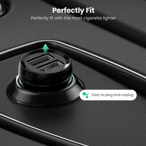 Зарядний пристрій Ugreen Car Charger 2хUSB ED018 24W Black (50875): Кабель в комплекті отсутствует
