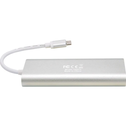 Адаптер Intracom Adapter Manhattan USB-C to HDMI+2xUSB3.0+RJ45+SD PD Silver: Дополнительные разъемы HDMI, USB-C, USB 3.0