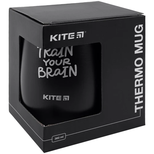 Термокухоль Kite Train your brain 360 мл чорна (k22-378-01-1) фото 4