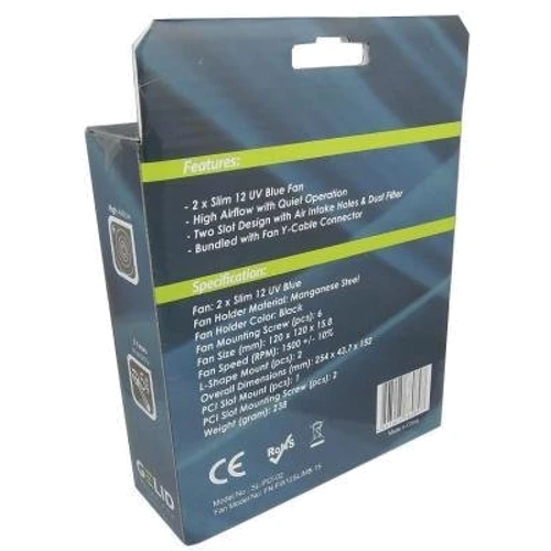 Кулер Gelid Solutions PCI Slot Fan Holder (SL-PCI-02): Тип вентилятор