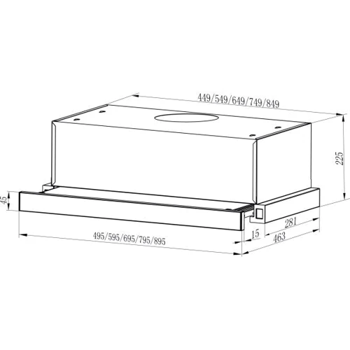 Вытяжка Interline SLIM WH A/60/2/T: Тип воздухоочистителя Рециркуляция, Отвод