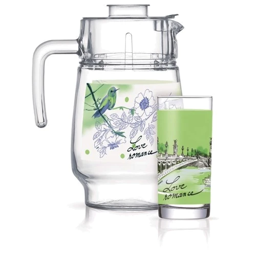 Набор для напитков Luminarc Love Romance Green 7 пр. (Q5668)