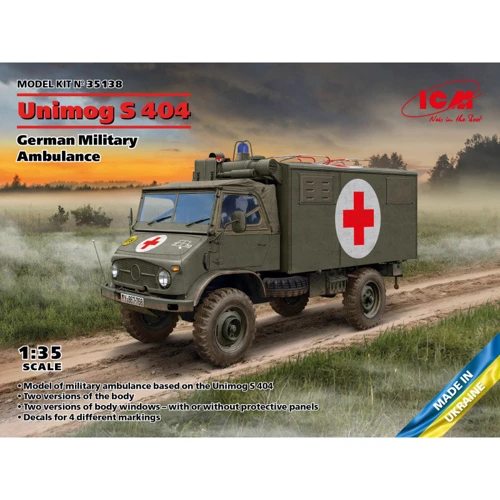Модель ICM Немецкий военный санитарный автомобиль Unimog S 404