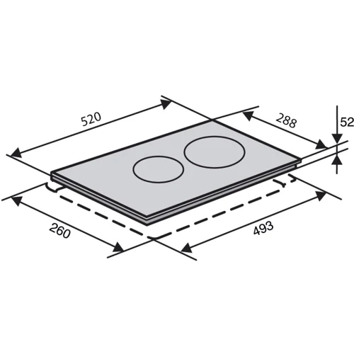 Варочная поверхность Ventolux VB 33 TC: Конфорок Hi Light 2